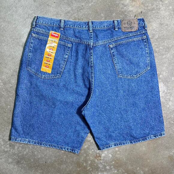 Vintage Wrangler Blue Denim Baggy Jean Shorts Mens 40" Skater Medium Wash Jorts - Picture 1 of 4